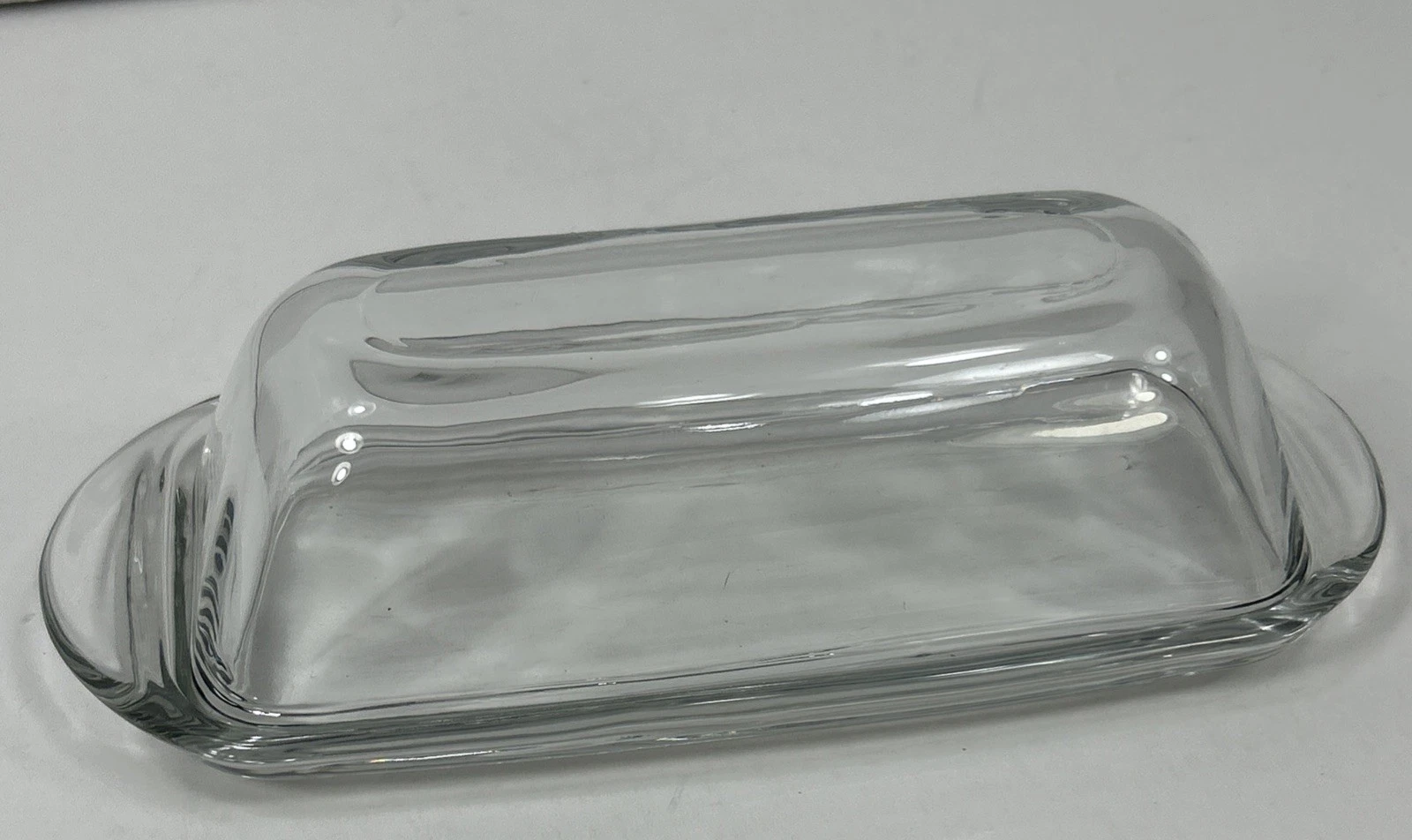 Anchor Hocking Glass Butter Dish with Lid Clear 1/4 lb Stick Holder