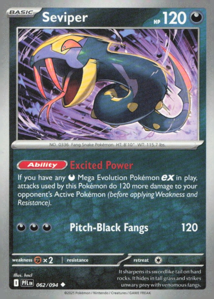 Seviper Uncommon ME02: Phantasmal Flames 062/094 NM