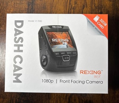 Rexing V1  FHD Front Dash Car Cam Camera 1080p 32GB Card Included - NEW