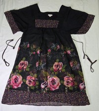 Xhilaration Womens Medium Sheer Floral Layering Dress Festival Whimsigoth Fairy