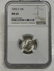 1955-S Roosevelt Dime 10c NGC MS65 Mint State Uncirculated