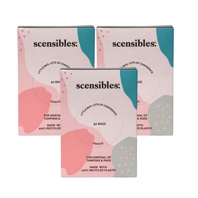 Discreet Personal Care Disposal Bags - 150 Count, Pack of 3 - Tampons, Pads, Lin