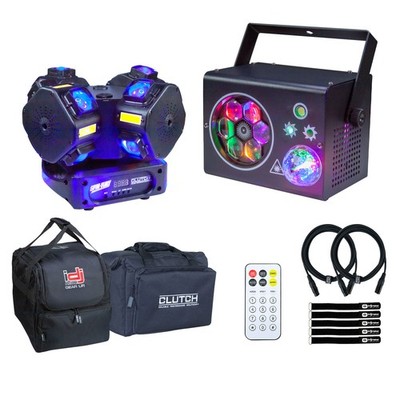 SPIN-FURY Motion Strobe/Laser BEAM-JAM Bar DMX LED DJ Stage Effect Fixtures Pack