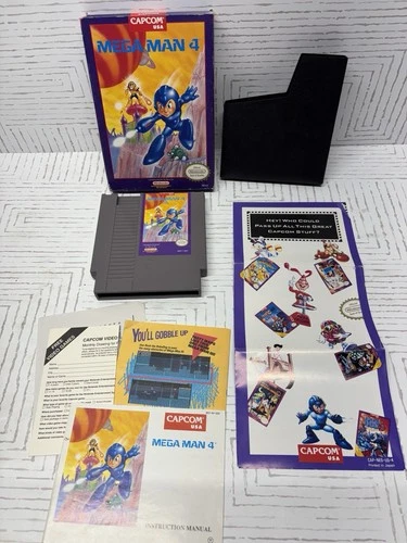 Mega Man 4 (Nintendo NES) MM MM4 CIB complete video game Rockman RARE Megaman
