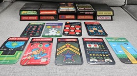 INTELLIVISION 10-GAME TESTED CARTRIDGES LOT + OVERLAYS SPARTAN,BEAUTY,ASTRO,KONG
