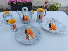 VINTAGE LOT D'OBJETS EN CERAMIQUES  CORSE, EN EMAUX D'ART