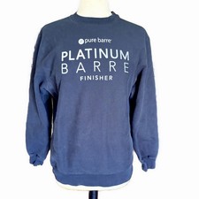PURE BARRE Sweatshirt Platinum Finisher Pullover Black Heavy Sz Medium Crewneck