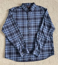UNTUCKit Walton WF Long Sleeve Shirt Mens XL Blue Regular Fit Plaid Wrinkle Free