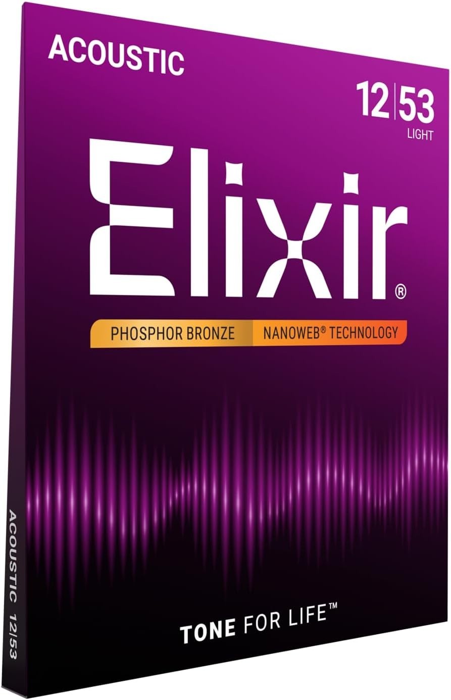 Phosphor Bronze NANOWEB Coated Acoustic Guitar Strings Light .012-.053