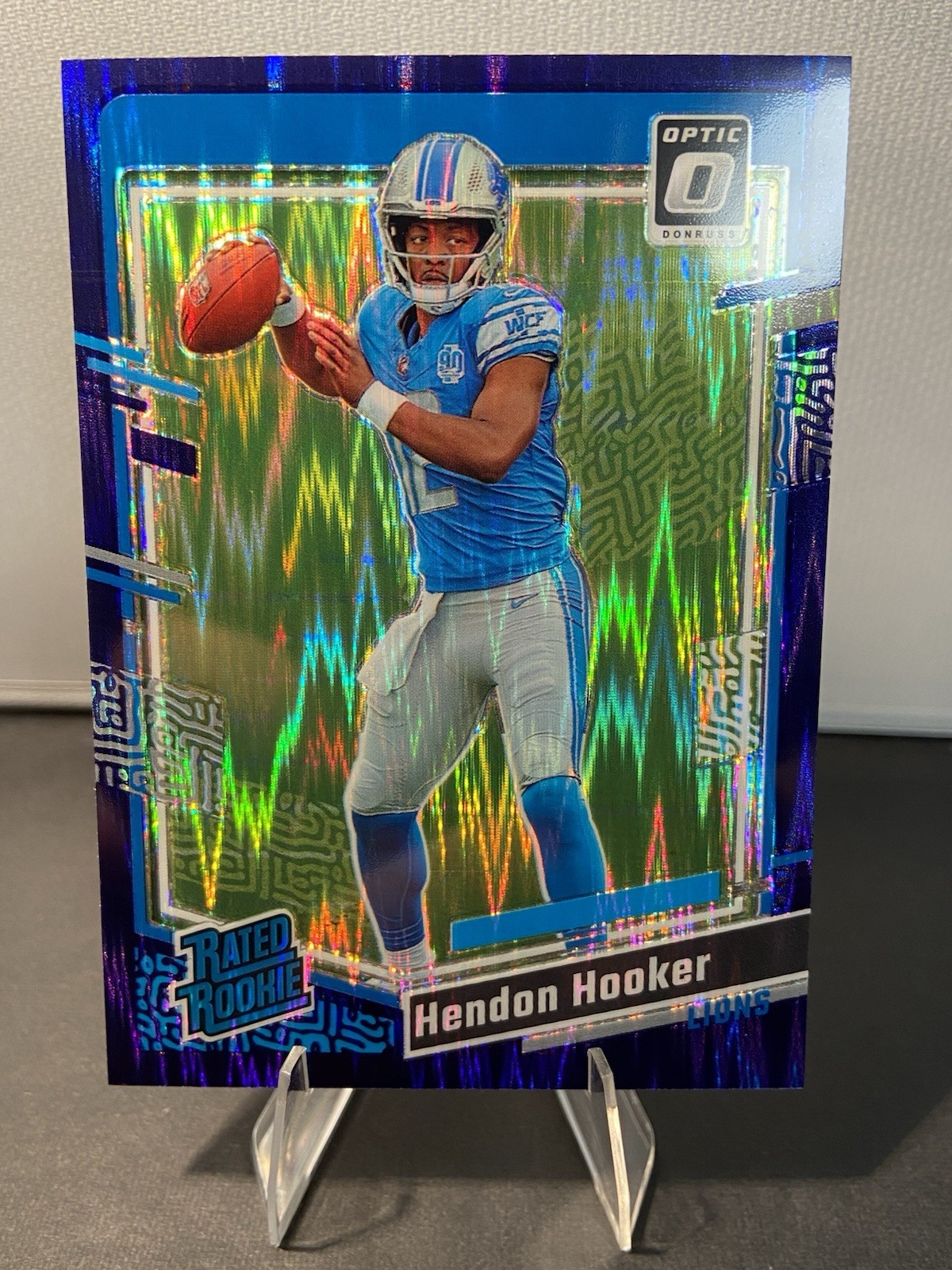 2023 Panini Optic - Rated Rookie Hendon Hooker #234 Purple Shock Prizm (RC)