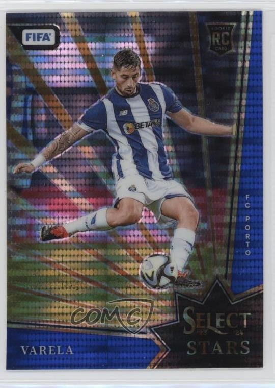 2023 Panini Select FIFA Stars Blue Pulsar Prizm Alan Varela #14 Rookie RC 13px