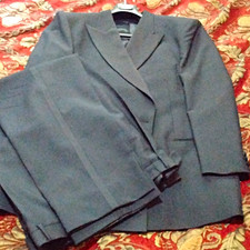Coleman & Son Black Double-Breasted 2pc Suit Wool Mohair EU 48 48in 31in
