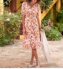 Sundance Silk Flutter Floral Romantic Flowy Boho Cottagecore Prairie Dress Sz 4