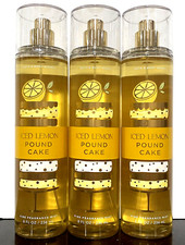 Bath  Body Works LOT OF 3 ICED LEMON POUND CAKE Fine Fragrance Body Mist