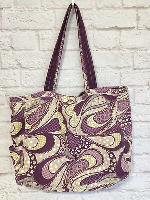 Thirty One Retro Metro Purple Paisley Shoulder Canvas Tote Bag | eBay