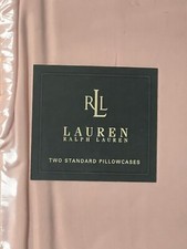 DEFECT NEW PAIR Ralph Lauren STANDARD PILLOWCASES Pale ROSE PINK RARE Solid