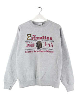 Fruit of the Loom Womens 90s Vintage Grizzlies Print Sweater Gray L