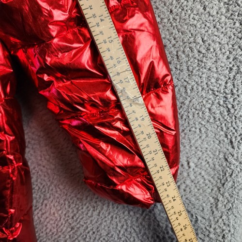 White Mark Plus Size Metallic Puffer Coat with Hoodie Women's 2XL Red Full Zip~ - 第 9/14 張圖片
