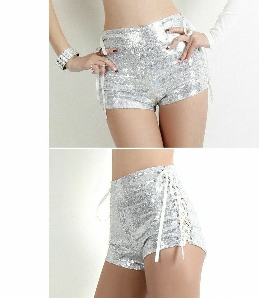 Leopard Hotpants Mit Pailletten - Damen Mini Shorts Für Party & Club