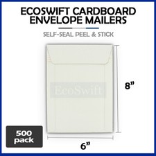500 6" x 8" EcoSwift White CD/DVD Photo Ship Flats Cardboard Envelope Mailers