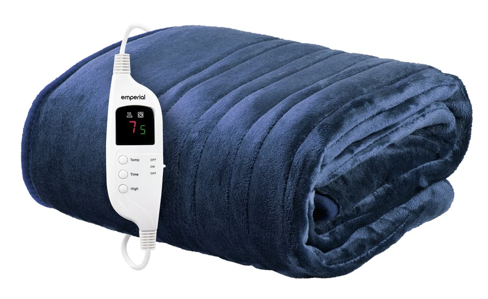 Emperial Electric Heated Throw Blanket Soft Fleece 9 Hour Timer Machine Washable