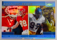 TONY GONZALEZ Andre Carter 2001 Topps Chrome football Combos REFRACTOR Cal Bears
