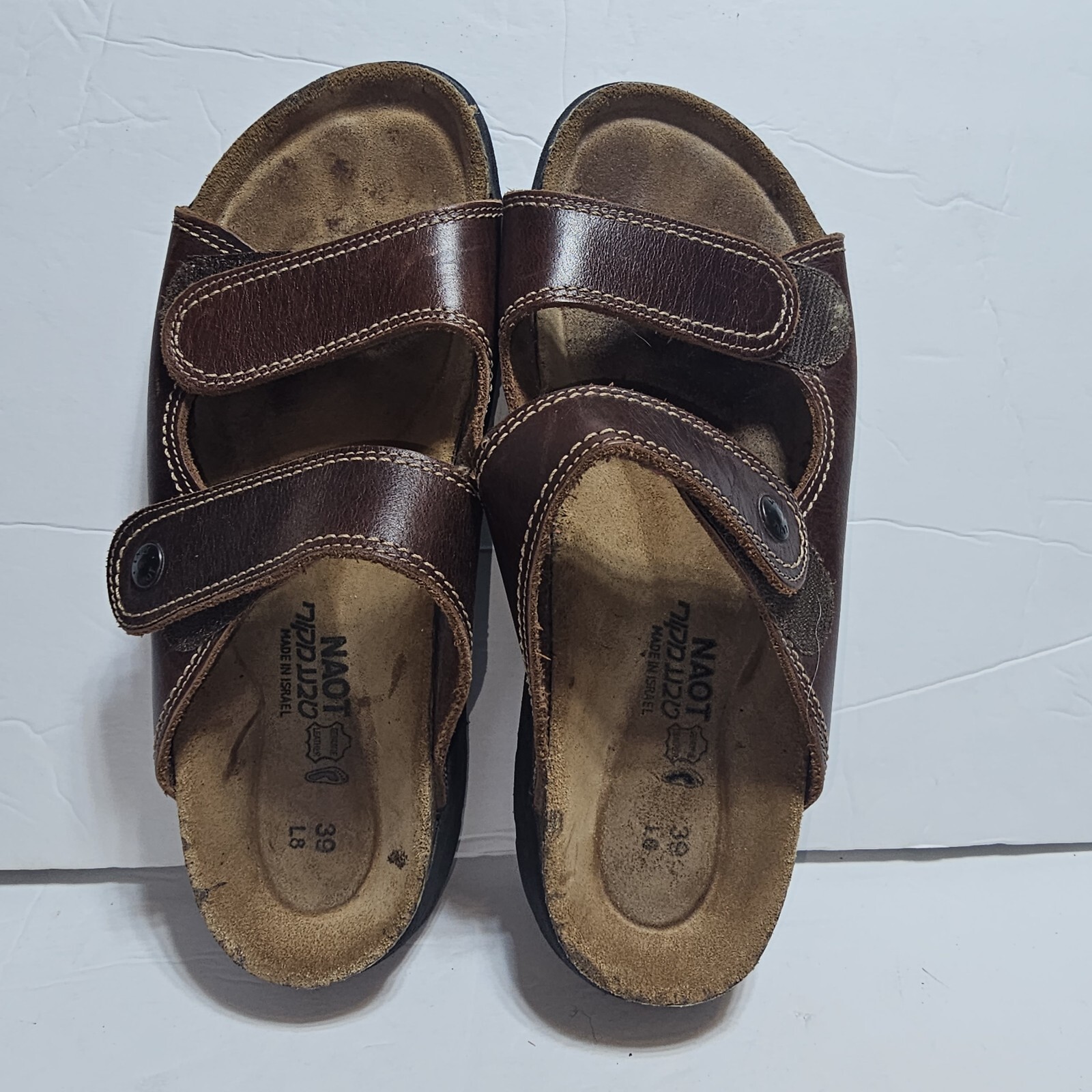 Naot Kate Brown Leathet Slide Wedge Sandals Size 39/ US