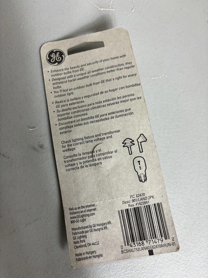 GE Landscape Replacement Bulb, 4W, T5 Bulb Type, Wedge Base, 12 Volts, Pack of 2 - Image 4 of 4