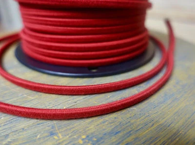 25' Cloth Covered 2-Wire Electrical Cord - Vintage Style Fabric Lamps, Fans, USA - Image 1 of 4