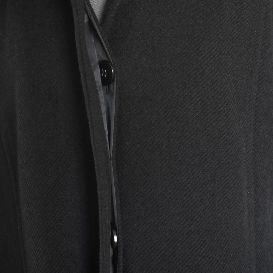 Abrigo Jones New York Mujer Negro Largo Completo Clásico Lana Angora Piel Cuello 12 Foto 3 de 4