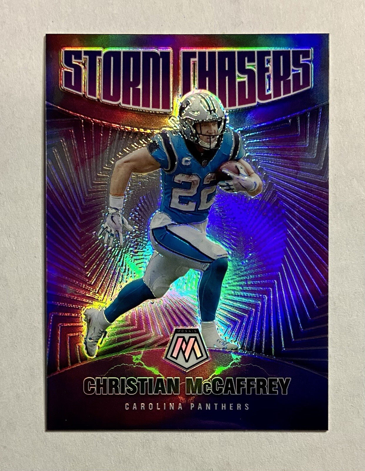 2021 Panini - Christian McCaffrey No. SC-8 - Mosaic Storm Chasers - SSP Case Hit