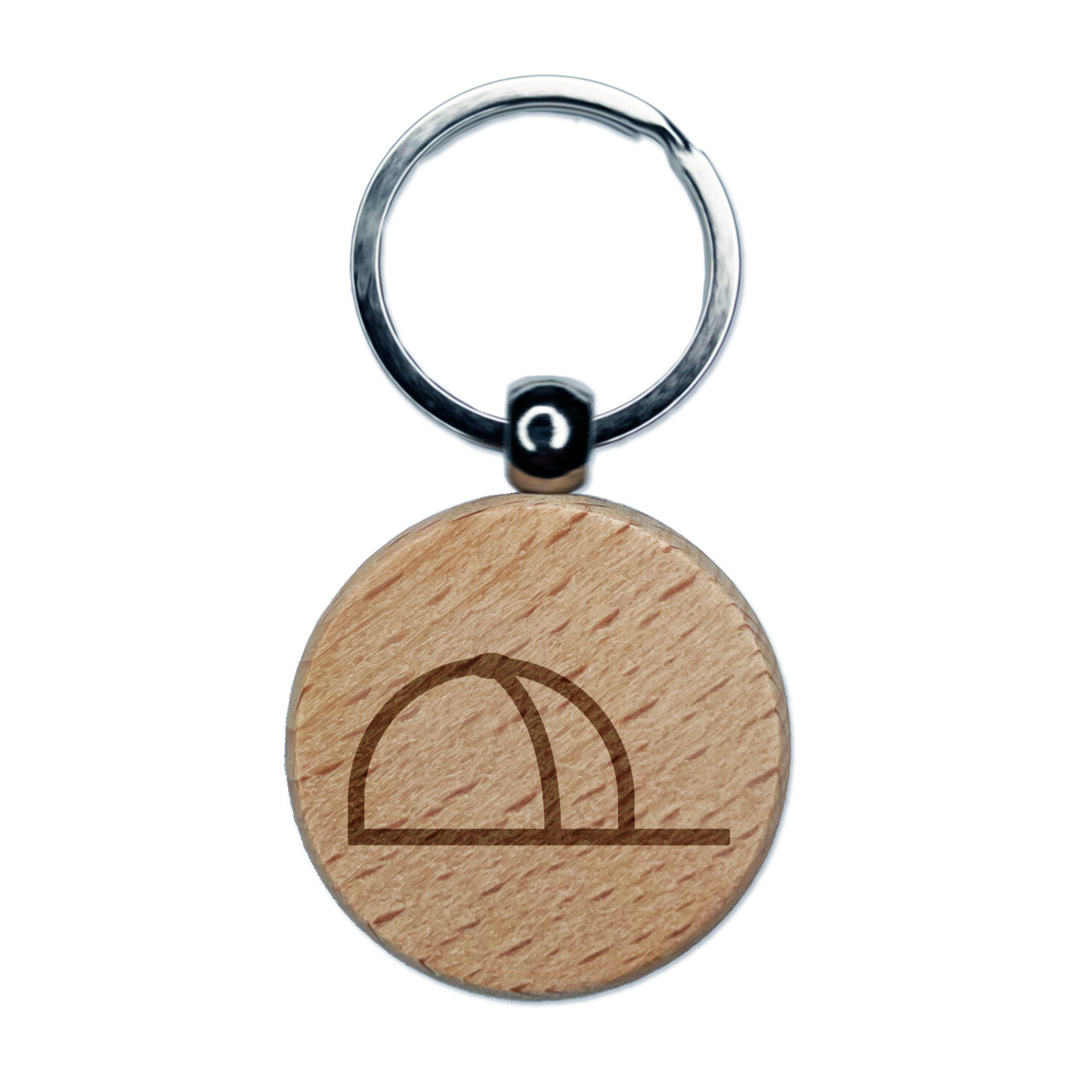Engraved Wood Baseball Cap Keychain Charm