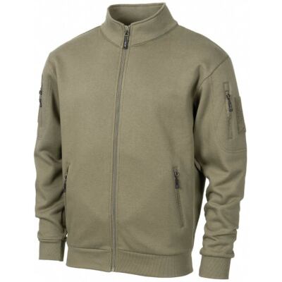 FELPA TATTICA MFH MILITARE CON ZIP INTERA DI COLORE VERDE