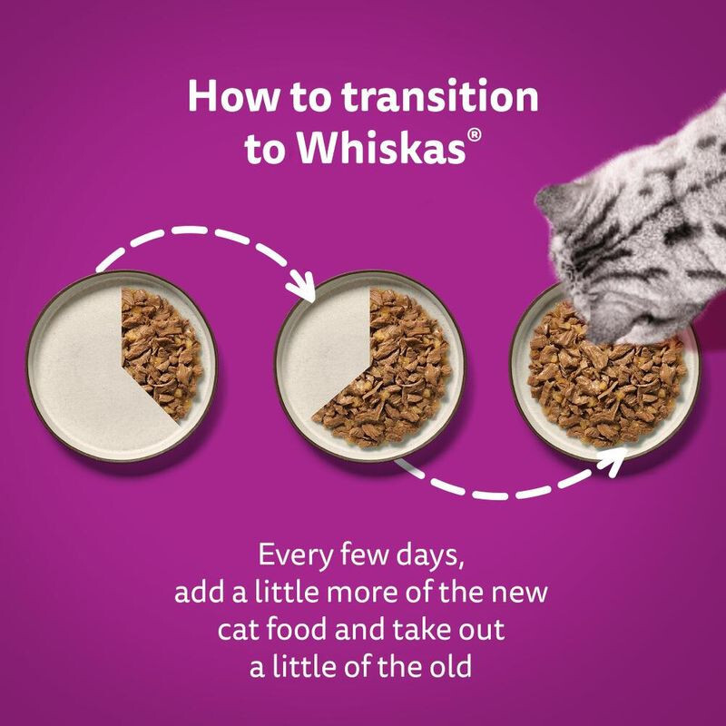 40 x 85g Whiskas 7+ Poultry Feasts Mixed Senior Wet Cat Food Pouches in