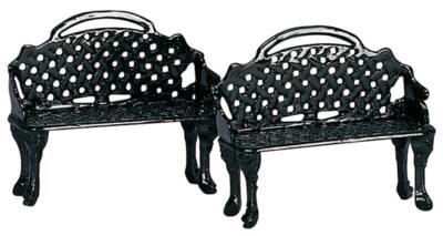 Lemax Christmas Village - Metal Patio Bench,  Set of 2 
