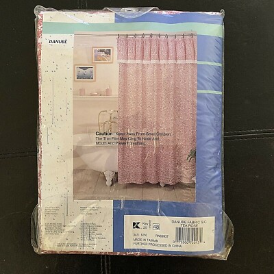 HOME ESSENTIALS~K Mart Shower Curtain New in Pkg Fabric 100 poly 70 x 72