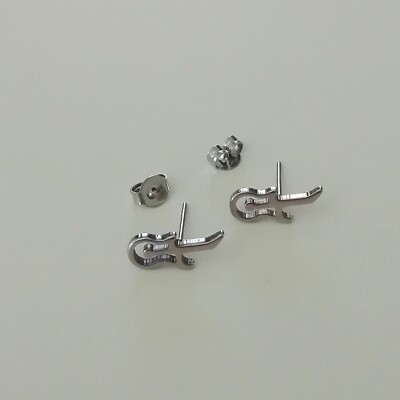 PULGAS PLATEADAS PARA GUITARRAS ARETES DE ACERO INOXIDABLE HIPOALERGÉNICO