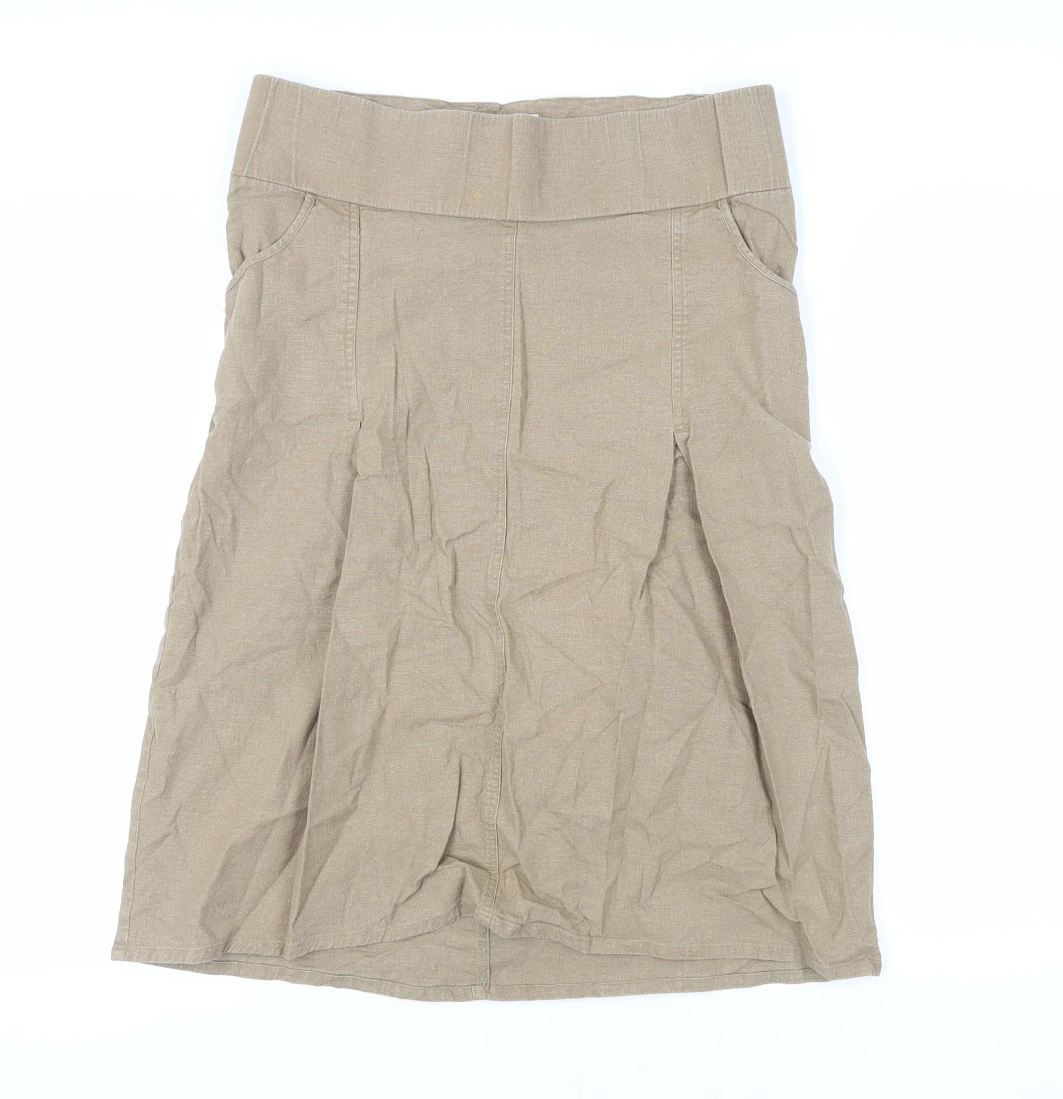 Noppies Womens Beige Linen A-Line Skirt Size XS - Maternity Elastic Waist