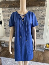 Roz & Ali Women's Blue Short Sleeve Dress Size 4***