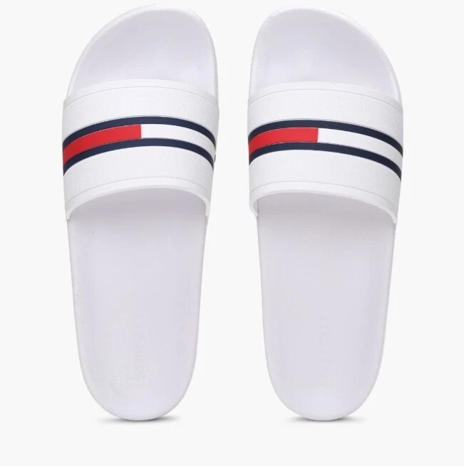 Tommy Hilfiger Redder Slides in White Sandals Size 13 40