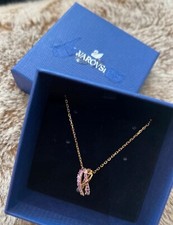 Swarovski Purple Rose-gold Plated Twist Rows Pendant