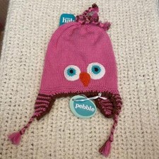 Pebble Child Handmade Fair Trade Pink Baby Girl Owl Hat New with tag NWT
