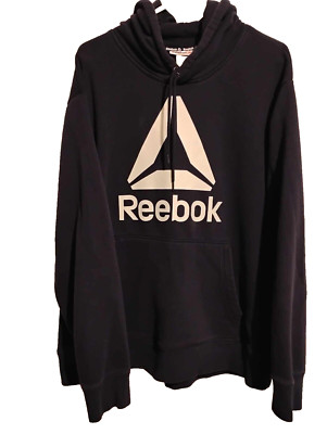 Reebok Hoodie Men s 3XL 3EG 3TG Black White Pullover Heavyweight