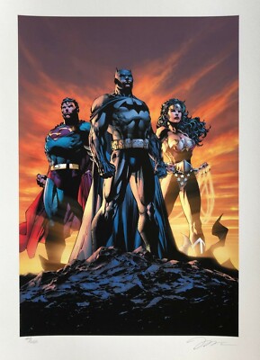 JIM LEE rare ICONS DC Trinity PAPER giclee SIGNED #49/250 Batman