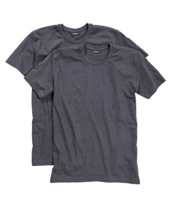 2-er Pack Rundhals T-Shirts von Redfield in anthra. melange
