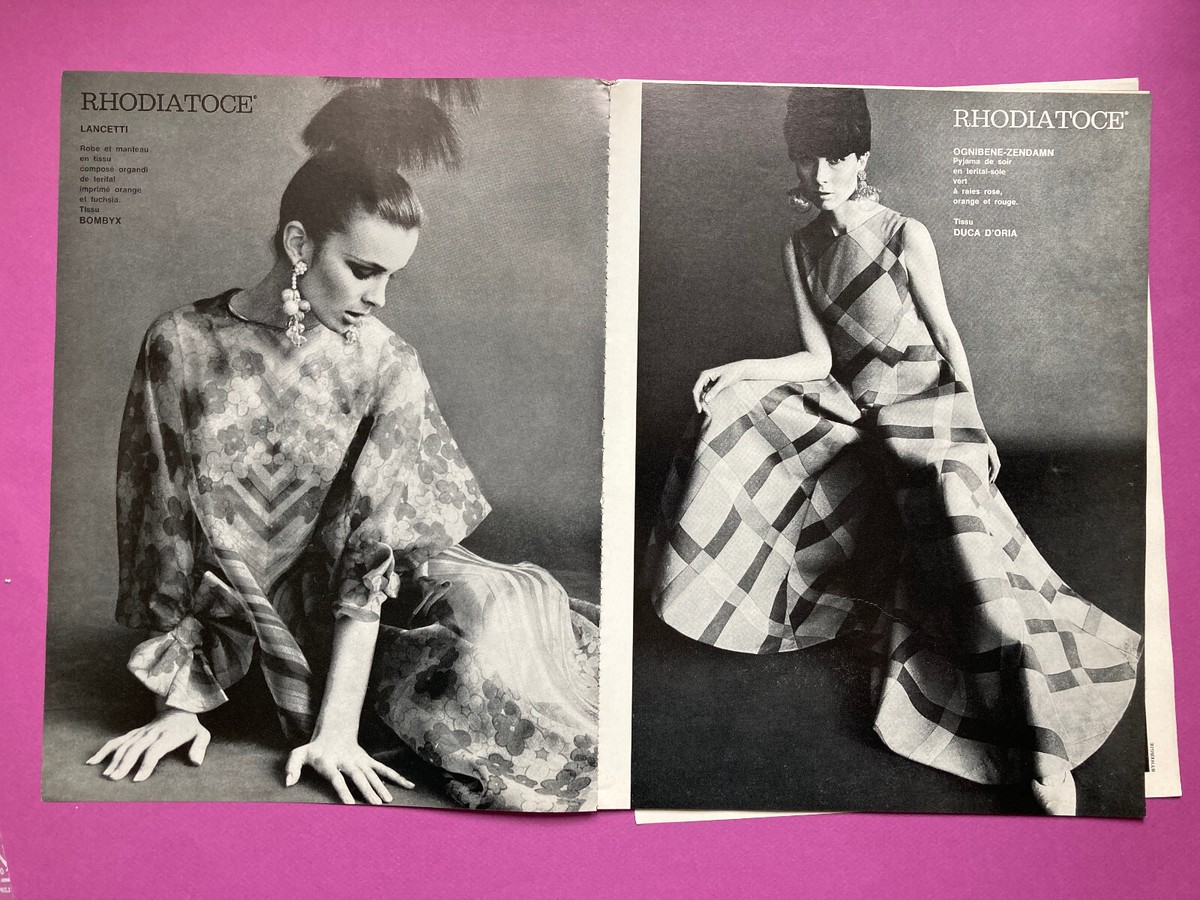 publicité Haute couture italienne 1967 mode printemps été vintage