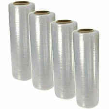 18" x 1500FT 100 Gauge Pallet Wrap Stretch Film Shrink Hand Wrap 1500' 4 Rolls