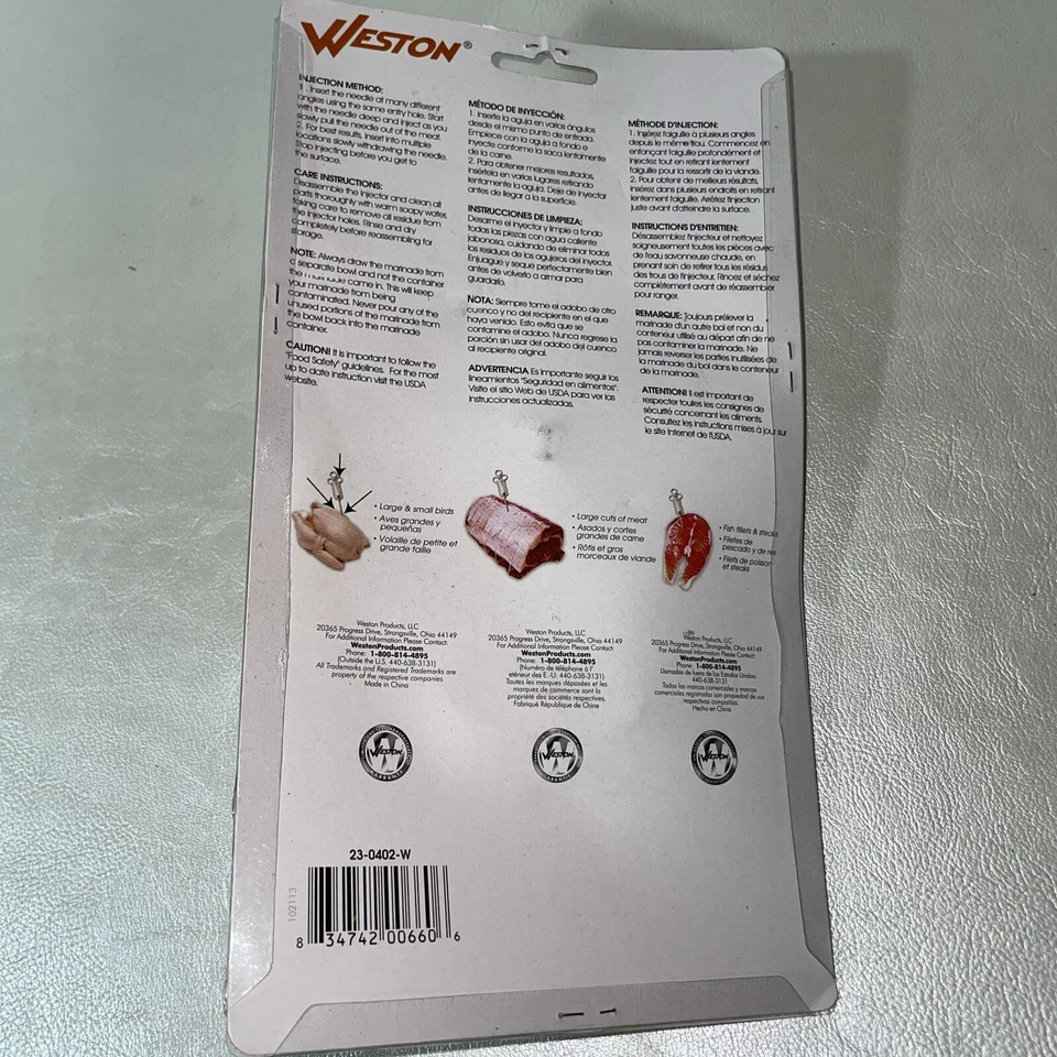 2 oz. Marinade Nickel Plated Meat Injector Commercial Grade NIP - Imagem 2 de 2