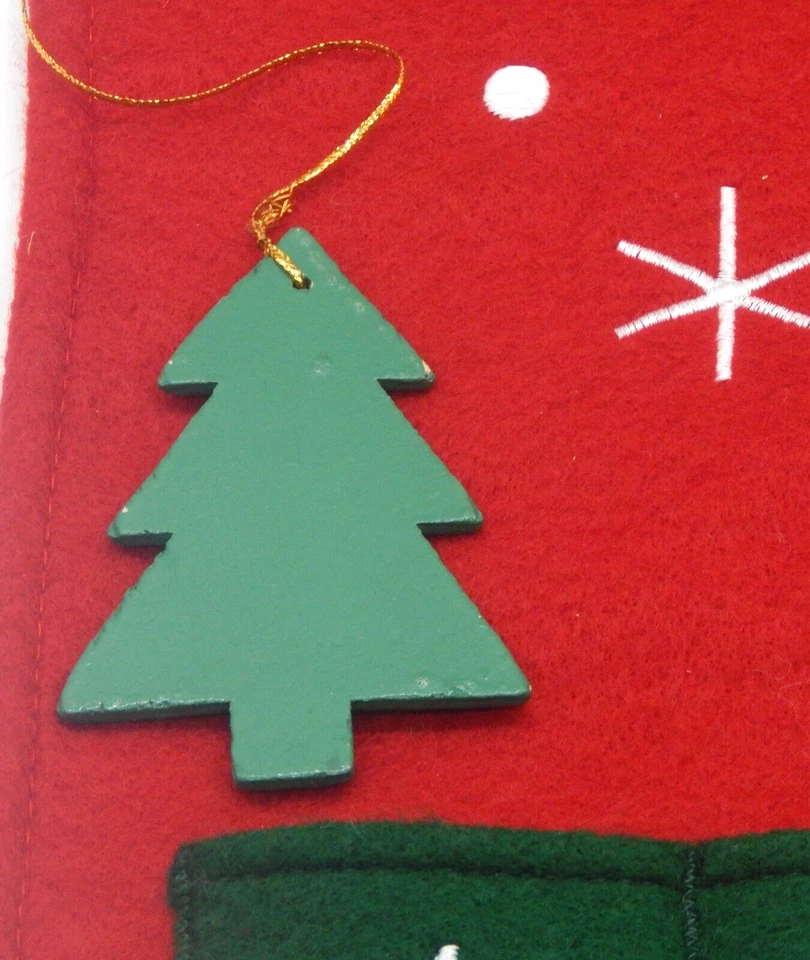 Vtg Frosty The Snowman Fabric Christmas Advent Calendar Wall Hanging W/Pockets - Image 4 of 4