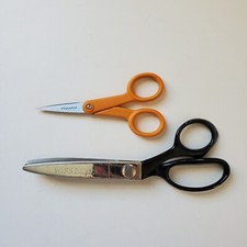 Wiss Model CB7 Pinking Shears Made in USA & Fiskars Micro Tip Trimming Scissors
